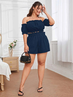 Conjunto Plus Size Casual com Babados e Cintura Franzida - Renata