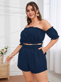 Conjunto Plus Size Casual com Babados e Cintura Franzida - Renata