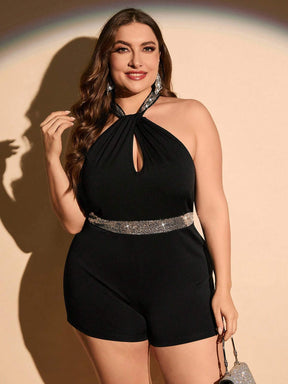 Macacão de Festa Plus Size com Botões - Jennifer