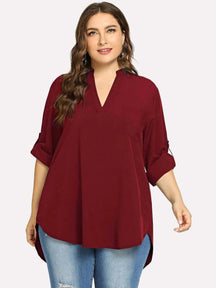 Blusa Social Com Manga Plus Size - tassiniSKU_1713794053940_245tassinitassini(A034)1713794053940/239Blusa Social VinhoGcamisa feminina, blusas plus size feminina, blusas plus size, blusas femininas, blusa social feminina, blusa feminina plus size, blusa branca feminina,