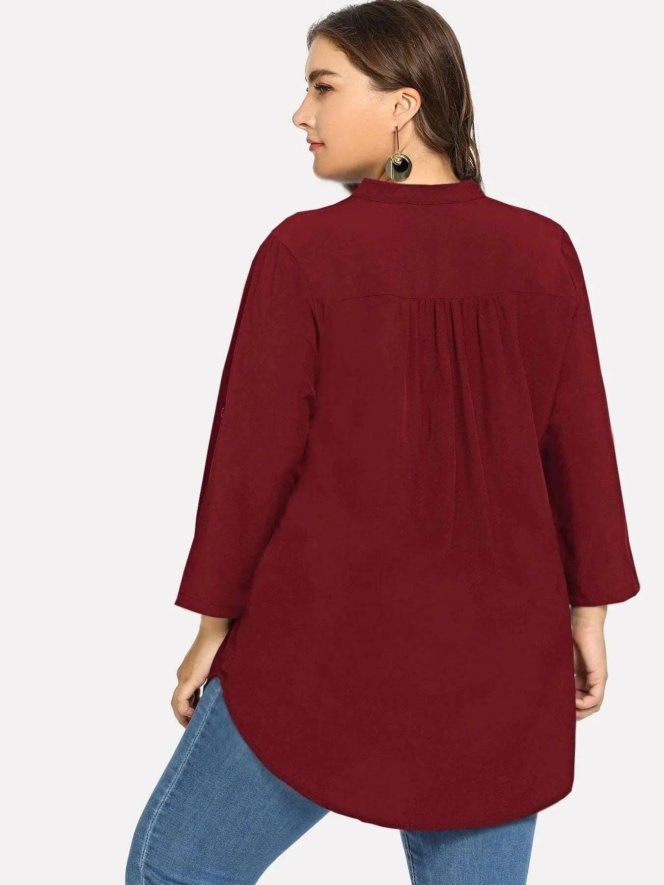 Blusa Social Com Manga Plus Size - tassiniSKU_1713794053940_245tassinitassini(A034)1713794053940/239Blusa Social VinhoGcamisa feminina, blusas plus size feminina, blusas plus size, blusas femininas, blusa social feminina, blusa feminina plus size, blusa branca feminina,