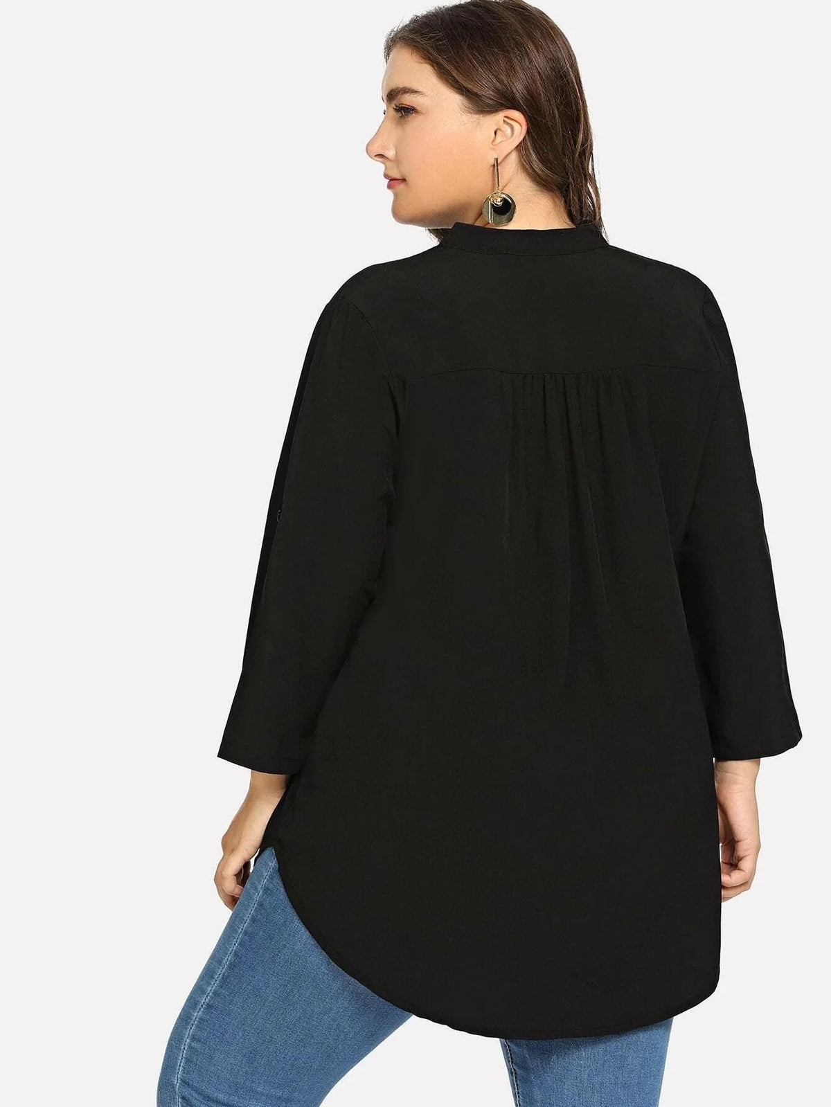 Blusa Social Com Manga Plus Size - tassiniSKU_1713794053940_787tassinitassini(A034)1713794053940/46Blusa Social PretoGcamisa feminina, blusas plus size feminina, blusas plus size, blusas femininas, blusa social feminina, blusa feminina plus size, blusa branca feminina,