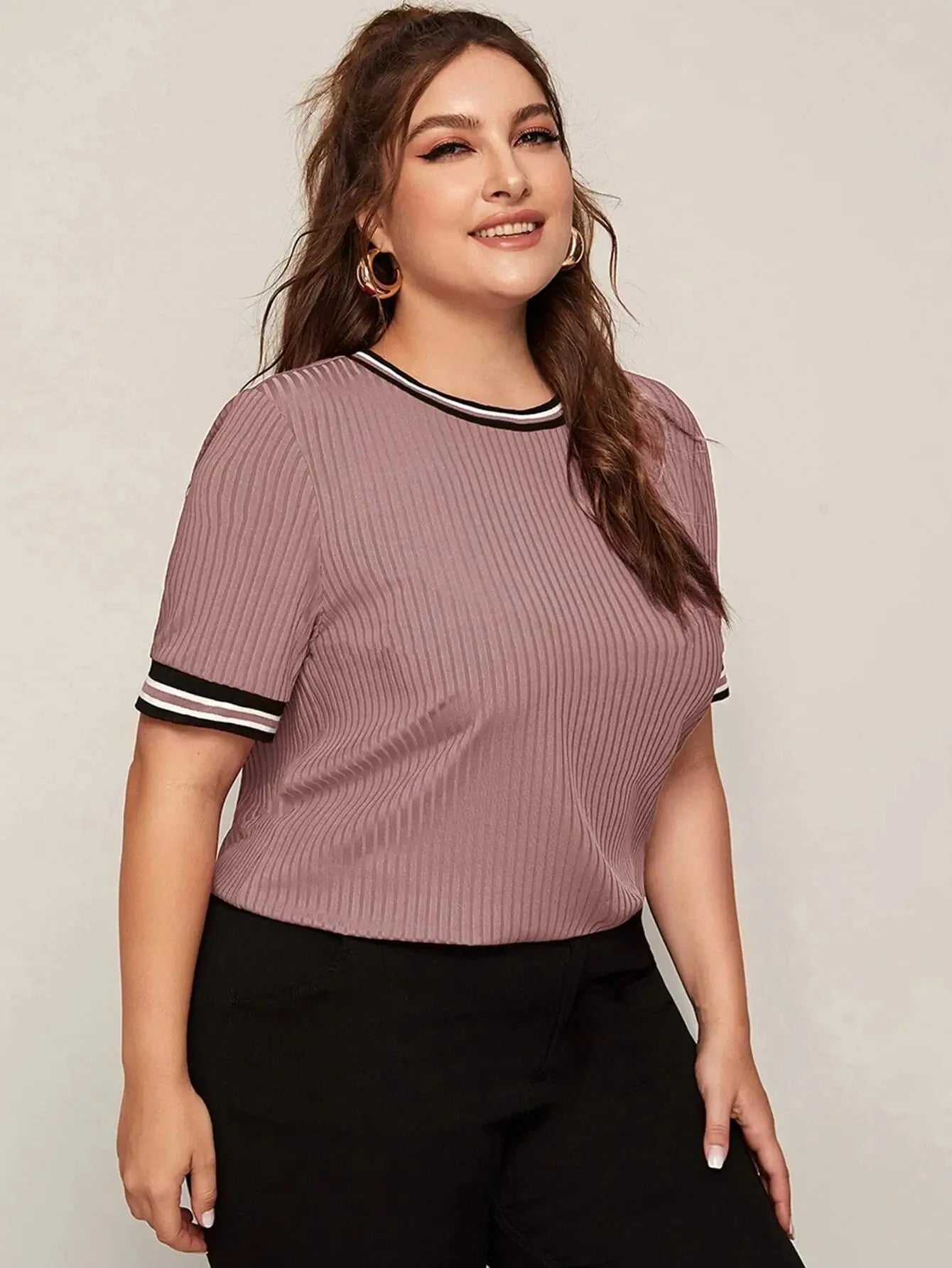 Camiseta De Malha Plus Size - tassinitassinitassiniGCamiseta De Malha Plus Size