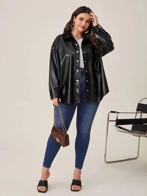 Casaco De Couro Plutônio Plus Size - tassinitassinitassiniGCasaco PretoCasaco De Couro Plutônio Plus Size